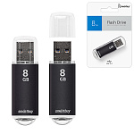Флеш-диск " SmartBuy " 8GB V-Cut черный USB 2.0, алюминий