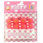 Набор свечей для торта " KWELT " Happy Birthday Бабочки 3шт, 5*5*0,5см, на палочке, картонный блистер 17,5*14,5*2см, европодвес