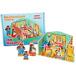 Игра-конструктор-пазл " Антураж " Настольный театр Три медведя в наборе: картонные фигурки 4шт , картонная декорация, картонная упаковка 28*21см