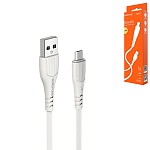 Кабель сетевой USB - micro USB " Borofone " BX37 Weldy белый, круглый, 1м, 2,4А, силикон