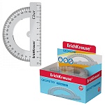 Транспортир " Erich Krause " 180*/10см Clear прозрачный, дисплей