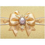 Конверт для подарочного сертификата " Праздник " 170 Бант на золотом, 100*74мм, глянцевый УФ-лак, без текста