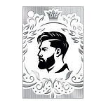 Бирка для букетов и подарков " Мир поздравлений " 025 Без названия, Мужчина в профиль 70*46мм, фольга