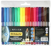 Фломастеры ПандаРог "Space Adventure" 18 цветов, смываемые, в пластиковом блистере