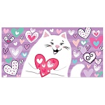 Конверт для денег " Мир открыток " 2-16 Котик с сердечком 165*85мм, блестки, рельеф