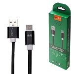 Кабель сетевой USB - micro USB " FaisON " FX2 Line чёрный, круглый, 1м, 2,1А, ткань