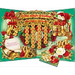 Открытка " Праздник " 885 Поздравляем! Букет чудесных роз, 326*452мм, фольга золотая текстурная, сложноконструктивная, конверт для денег, текст