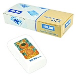 Ластик " Milan " каучуковый, с цветным рисунком, белый, 39*23*13мм