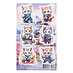 Наклейки " Мир открыток " 0-11 А6 Котики с мечами, без отделки