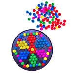 Мозаика " Karolina toys " 160 фишек, плата круглая, 5 цветов, 19*2,5см пластик