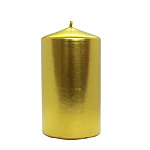 Свеча " РСМ " Классическая Новогодняя Золотая, 100*50мм, время горения 25часов, в термопленке