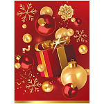 Конверт для подарочного сертификата " Праздник " 170 Новогодний- Подарок, 74*100мм, глянцевый УФ-лак, без текста