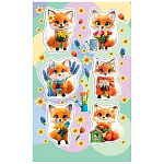 Наклейка " Мир открыток " 0-11 А6 Лисенок с букетом