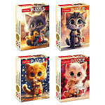 Пазлы " Hatber "  24элемента Мягкие и пушистые 17,5*13см, 4 дизайна, картонная упаковка