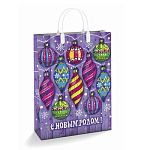 Пакет Новогодний ПЭ " Интерпак " с пластиковой ручкой МП, 30*40см 150мкм Диковинка