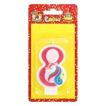 Свеча для торта цифра " Миленд " Милый единорог 8, розовая, 14*6,5*1см, картонный блистер, европодвес