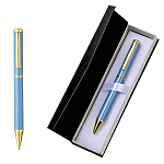 Ручка шариковая " Mazari " Top BL, синяя, 1,0мм, сменный стержень 99мм, пулевидный пишущий узел, поворотный механизм, металлический корпус, упаковка - футляр