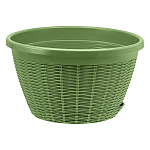 Кашпо " Миленд " Подвесное, 4,5л, Оливковый, h=16, d=27, пластик (подвес в комплект не входит)