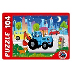 Пазлы " Рыжий кот " 104элемента Синий трактор №15, картонная упаковка 18*12,5см