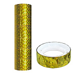 Декоративная клейкая лента " KWELT " h=1см, d=3,5см, 2м, золото, голография, 12шт в упаковке