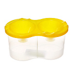 Стакан-непроливайка " KWELT " двойной с крышкой, пробка, ассорти, 5 цветов