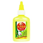 Клей ПВА " Луч " желтый флакон 65 г ( бумага, картон, кожа, ткань, дерево )