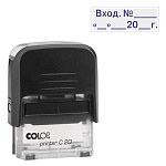 Штамп стандартный " Colop " Вход.N дата, цвет корпуса черный, Printer C20