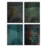 Упаковочная бумага фольгированная " Миленд " 70см*100см 48 листов Чешуя, в рулоне, 4 дизайна по 12 рулонов, 90г/м2