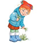 Плакат фигурный " Империя поздравлений " 933 А3 Девочка с подснежниками