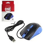 Мышь " SmartBuy " 352 One проводная оптическая, 4 кнопки, черная с синей вставкой, 1600 DPI, кабель USB 1,2м