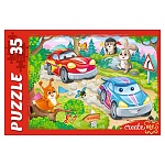 Пазлы " Рыжий кот "  35элемента Крутой вираж №2 30*21,5см, картонная упаковка 19,6*14,5*6,5см