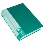Папка 100файлов " Бюрократ " А4 зеленая, пластик 0,8мм,торцевой карман с бумажной вставкой