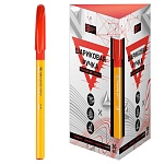 Ручка шариковая " Феникс " красная 1,0мм, толщина письма 0,5мм, трёхгранная, чернила пониженой вязкости, игольчатый пишущий узел, резиновый держатель, глянцевый непрозрачный корпус, колпачком и клипом, одноразовая, картонная упаковка