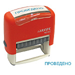 Штамп стандартный " deVente " №20 Проведено, цвет корпуса красный, 9011T
