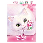 Папка-уголок " Феникс " А4 Кэнди кот, 8 отделений, пластиковые разделители с вырубкой, пластик 0,2мм, непрозрачная, УФ-печать, 23,5*33,5см