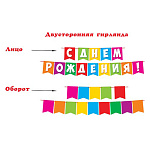 Гирлянда " Мир открыток " 8-15 С Днем рождения! длина 3м 50см, на ленте