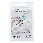 Флеш-диск " Exployd " 64GB 570 белый USB 2.0
