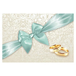 Конверт для подарочного сертификата " Мир поздравлений " 165 Свадьба- Бант, кольца, 195*140мм
