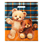 Пакет ПЭ " Интерпак " с вырубной ручкой ПВД, 40*47см 45мкм Друзья