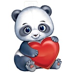 Плакат фигурный " Империя поздравлений " 487 А3 Панда с сердцем