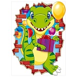 Плакат фигурный " Открытая планета " 941 А2 Динозавр