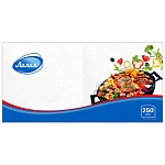 Салфетки бумажные 1-слойные " Лилия " Барбекю 250шт, белые, 100% целлюлоза, 24*24см