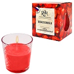 Свеча ароматизированная в стакане " РСМ " Земляника, 130*78,5мм, время горения 30часов, гланцевая картонная коробка