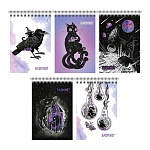 Блокнот МАЛЫЙ ФОРМАТ А6 спираль сверху 40л " Альфа-Тренд " Черное-белое (ассорти), клетка, обложка - мелованный картон, УФ-лак, 5 дизайнов