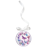 Бирка для букетов и подарков " Праздник " 150 Без названия- Цветы и бабочки, 60*60мм, с лентой