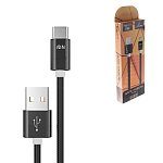 Кабель сетевой USB - Type-C " FaisON " FX2 Line чёрный, круглый, 1м, 2,1А, ткань
