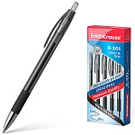 Ручка гелевая автоматическая " Erich Krause " R-301 Original Gel Matic&Grip черная 0,5мм резиновый держатель, металлический наконечник, прозрачный корпус