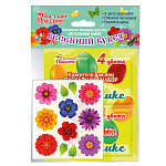 Набор пасхальных красителей с наклейками и открыткой, 4 цвета: оранжевый, бордовый, салатовый, изумрудный " Весенний букет " , пакет