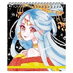 Блокнот с пластиковой обложкой МАЛЫЙ ФОРМАТ А6+ спираль сверху на резинке 100л " Эксмо " Hello! No 4, клетка, скругленные углы