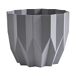 Кашпо " Миленд " Геометрия, 3л, Серый жемчуг, h=16,5, d=20, пластик